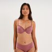 Soutien-gorge embo&icirc;tant padd&eacute; dentelle vieux rose femme