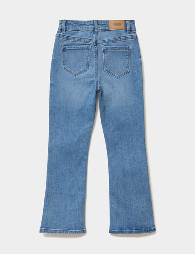 Jean flare poches plaqu&eacute;es denim double stone fille