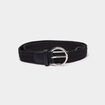 Ceinture tress&eacute;e avec boucle ronde noir femme