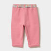Pantalon cigarette en maille &agrave; ceinture rose b&eacute;b&eacute; fille