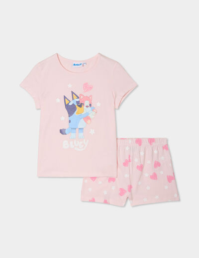 Ensemble pyjama short coton Bluey rose fille