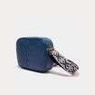 Sac bandoulière matelassé bleu canard femme