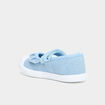 Babies en toile &agrave; volants bout renforc&eacute; bleu fille