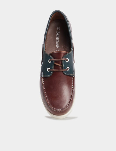 Chaussures bateau en cuir multicolore homme