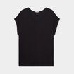 T-shirt col V dentelle noir femme grande taille