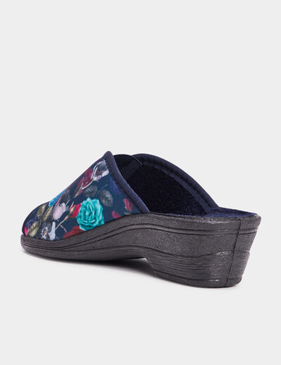 Chaussons mules compensés multicolore femme