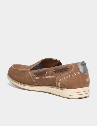 Mocassins en cuir sable homme