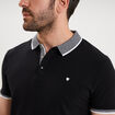 Polo slim manches courtes stretch noir homme