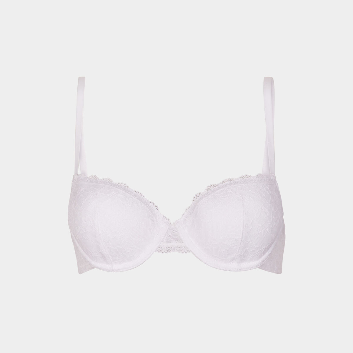 Soutien-gorge corbeille paddé dentelle blanc femme