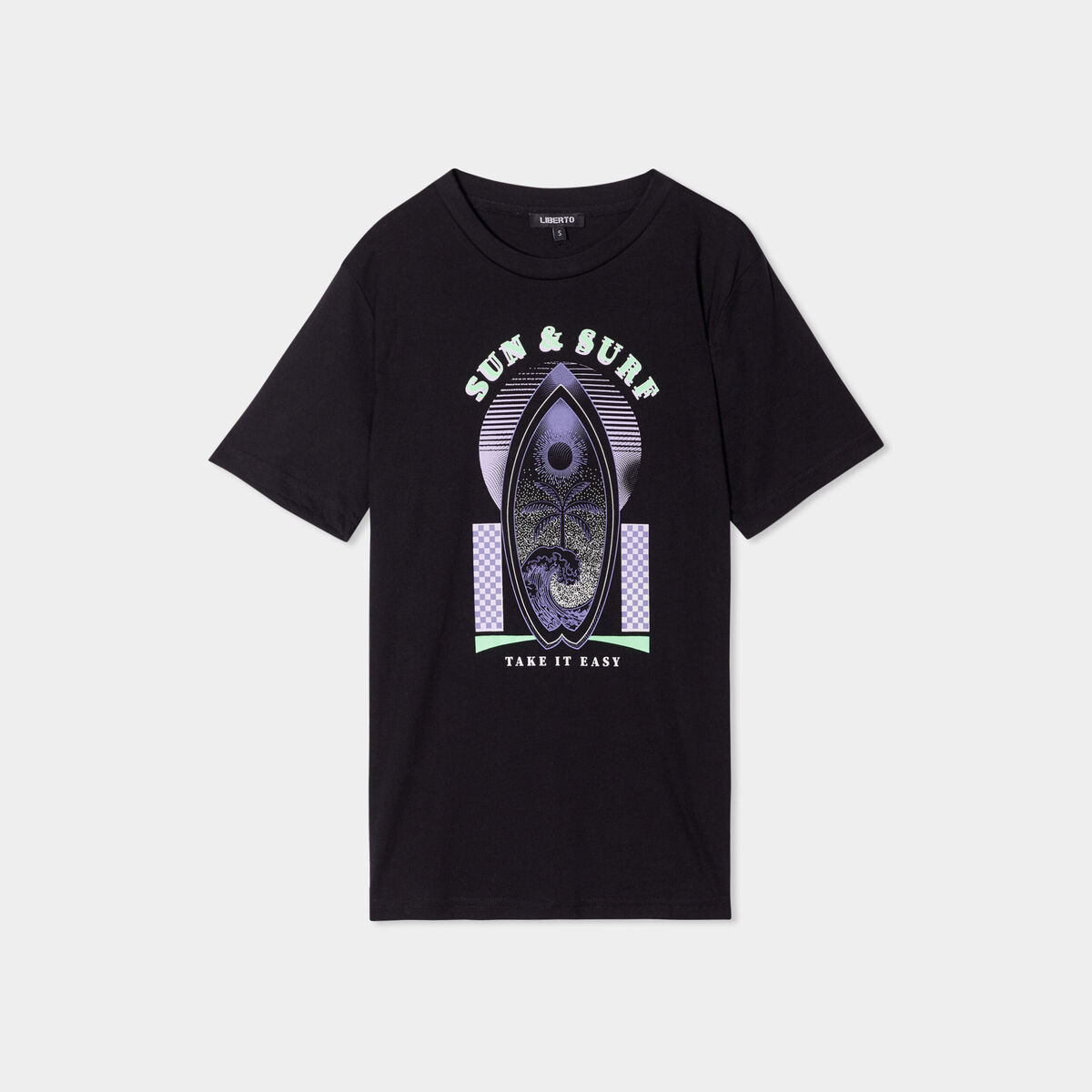 T-shirt col rond manches courtes Liberto noir femme