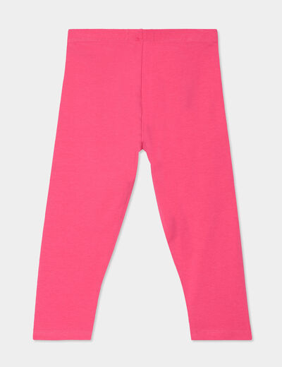 Legging 3/4 coton taille élastiquée rose fushia fille