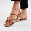 Sandales plates marron femme