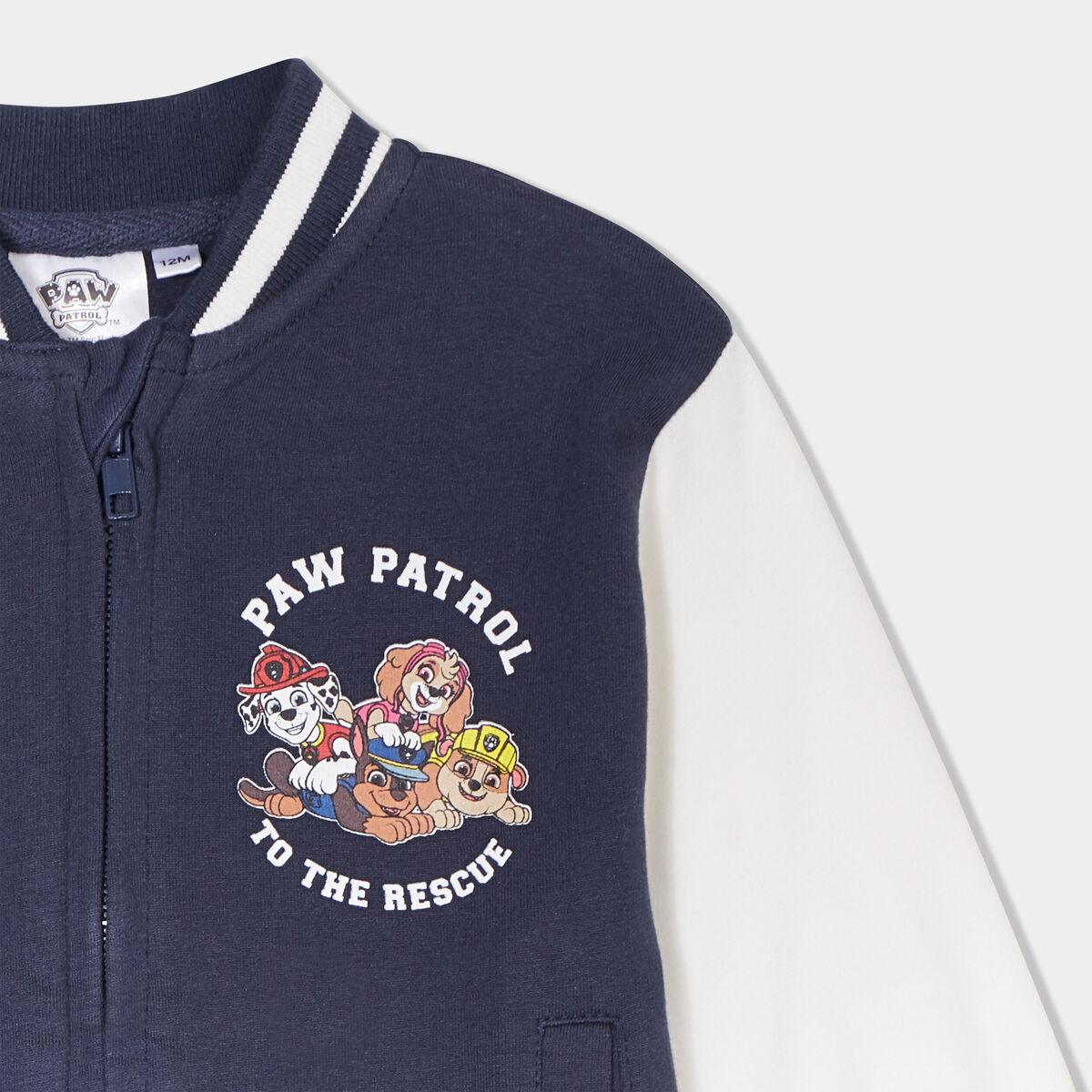 Gilet col teddy coton Pat Patrouille bleu marine bébé garçon