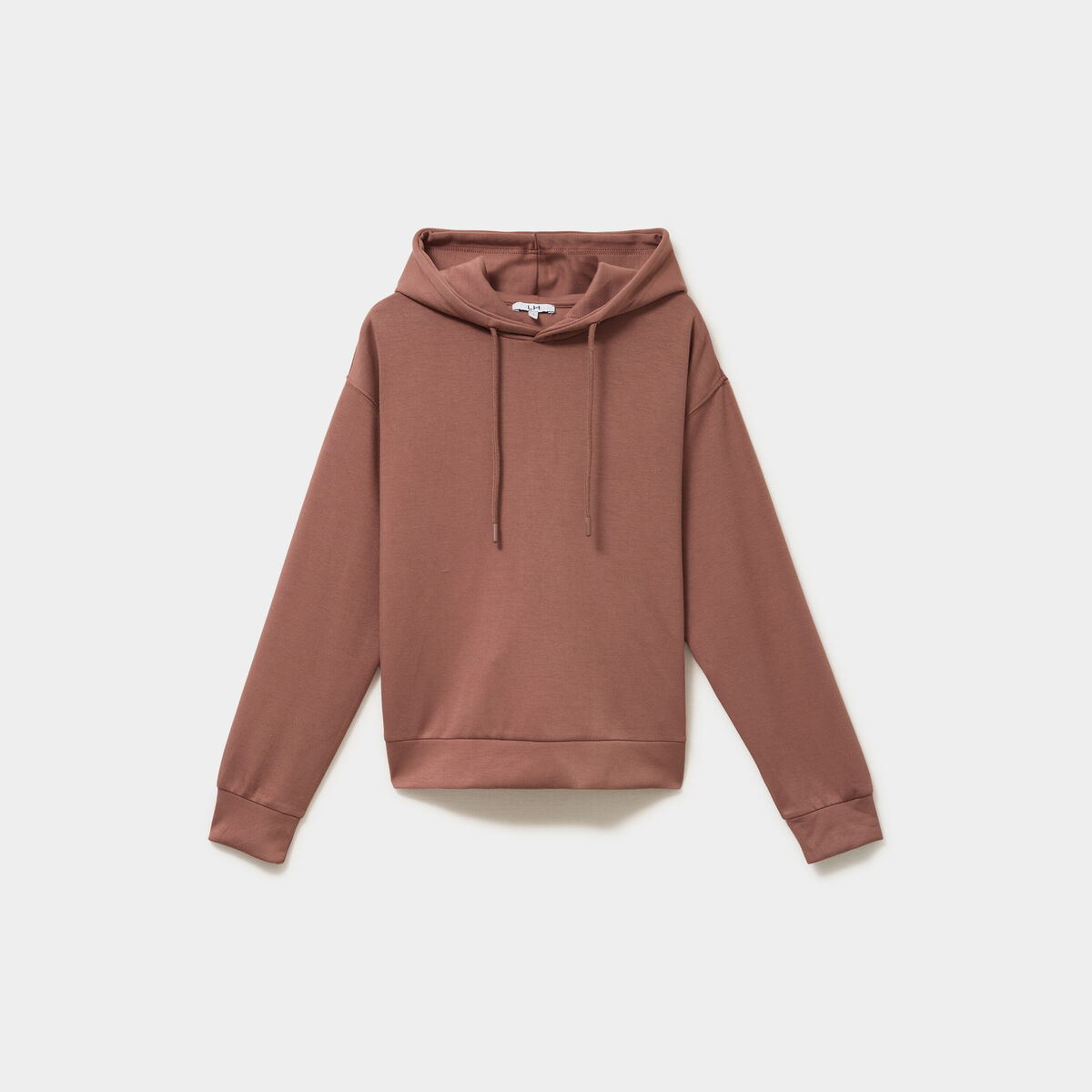 Sweat hoodie manches longues &agrave; capuche marron femme