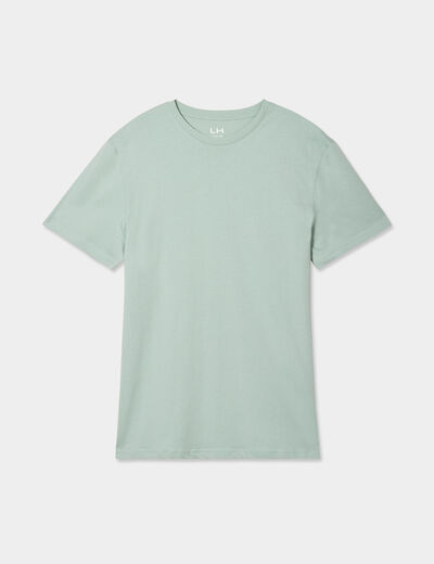 T-shirt en coton manches courtes vert pastel homme