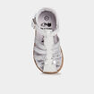 Sandales en cuir blanc b&eacute;b&eacute; fille