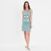 Chemise de nuit sans manches coton bleu gris femme