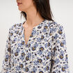 Blouse manches ballons coton ecru femme