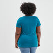 T-shirt manches courtes col V bleu canard femme grande taille
