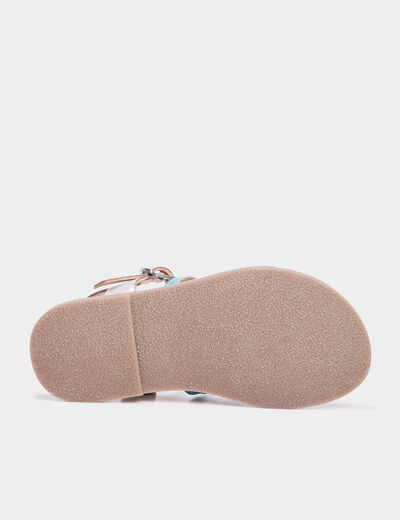 Sandales brides irisées en cuir Creeks bleu fille