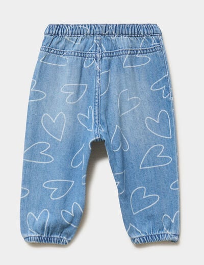 Jean denim bas resserr&eacute; coton denim stone b&eacute;b&eacute; fille