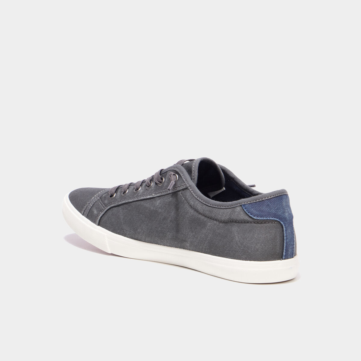 Tennis basses en toile effet denim gris homme
