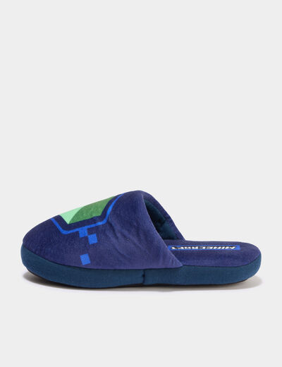 Chaussons mules Minecraft bleu gar&ccedil;on