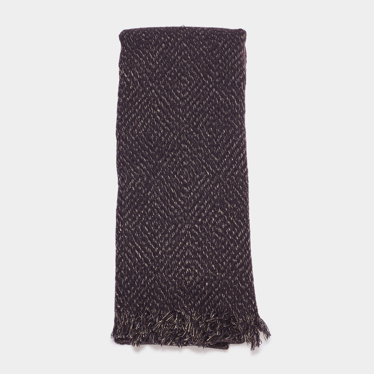 Écharpe à franges fines noir femme