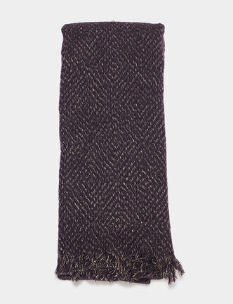 Écharpe à franges fines noir femme