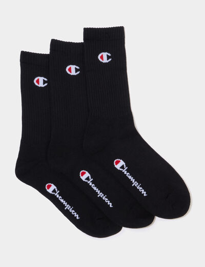 Lot 3 paires chaussettes Champion noir homme