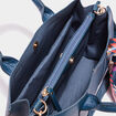 Sac rectangulaire avec foulard bleu canard femme