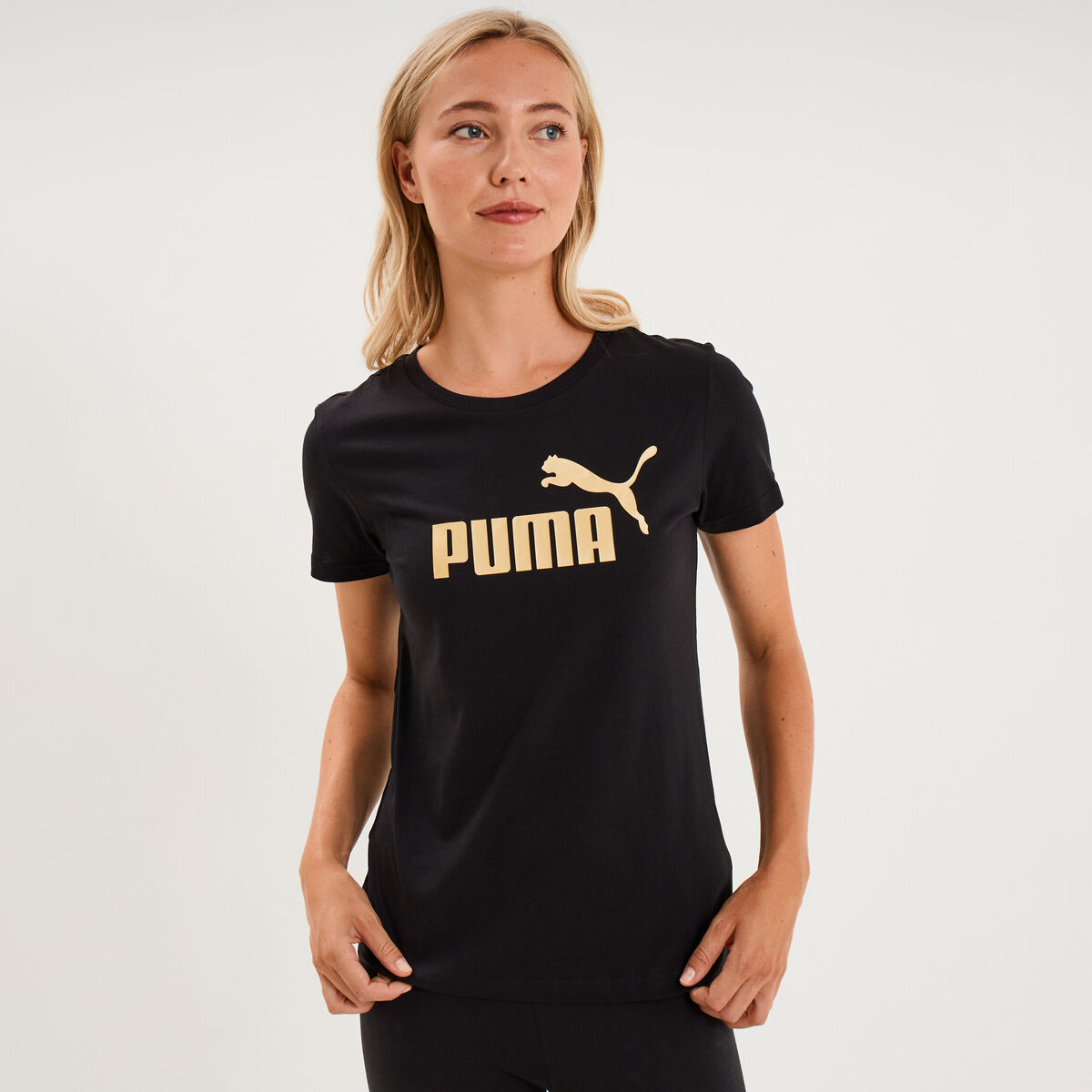 T-shirt manches courtes coton Puma noir femme