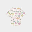 T-shirt nou&eacute; manches courtes coton ecru fille