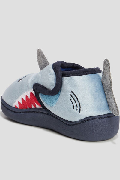 Chaussons requin gris garçon