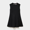 Robe maille sans manches corolle courte noir femme