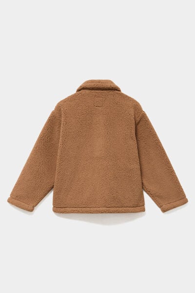 Veste courte sherpa marron gar&ccedil;on