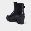 Boots &agrave; lacets et talons 5 cm noir femme