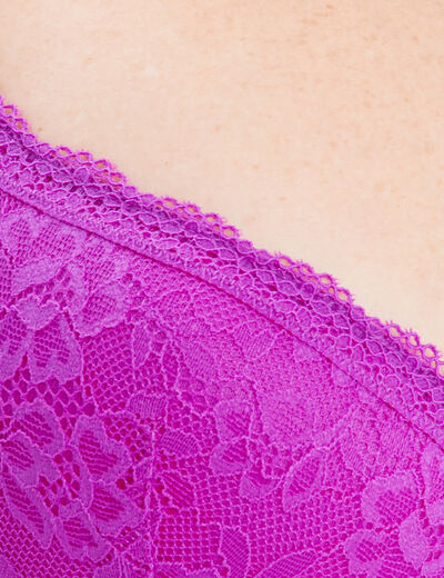 Soutien-gorge corbeille coques dentelle violet femme