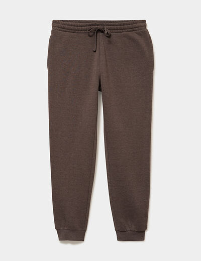 Pantalon jogging droit molleton marron chocolat homme