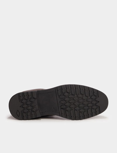 Bottines zipp&eacute;es et crant&eacute;es marron homme
