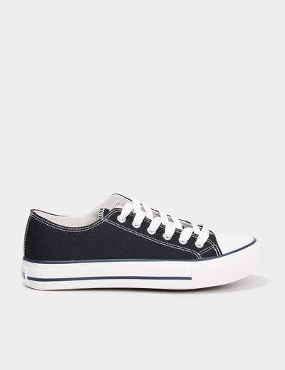 Tennis en toile à lacets Creeks noir femme