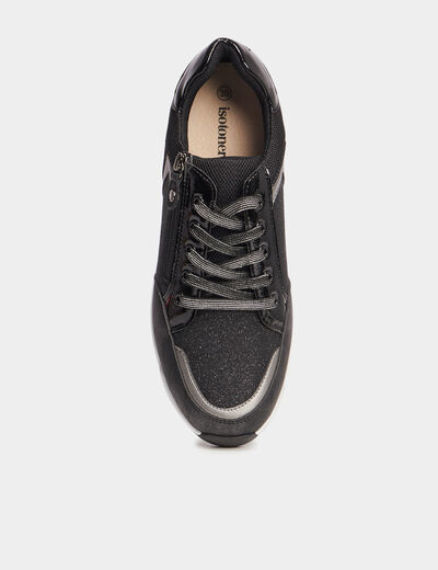 Baskets running zippées Isotoner noir femme