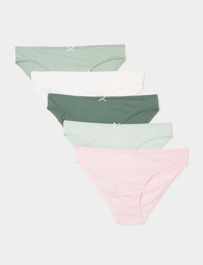 Lot 5 culottes coton vert femme