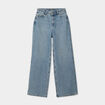 Jeans large coton denim dirty femme