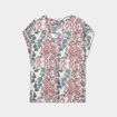 Blouse col en V manches courtes ecru femme grande taille