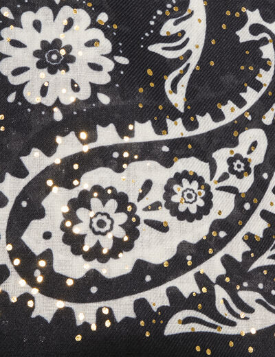 Foulard carré noir femme