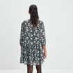 Robe droite fluide manches 3/4 noir femme