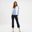 Chemise brod&eacute;e manches longues bleu ciel femme