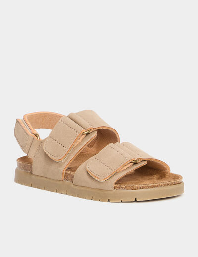Sandales à scratchs maternelle marron clair garçon