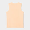 Débardeur col rond sans manches coton orange fluo garçon